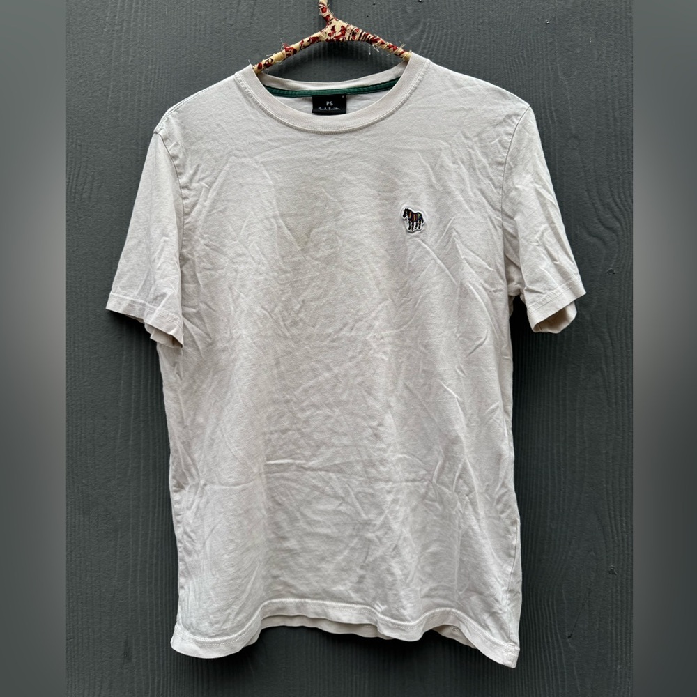 White Cotton Zebra Logo T Shirt by Paul Smith Size MD